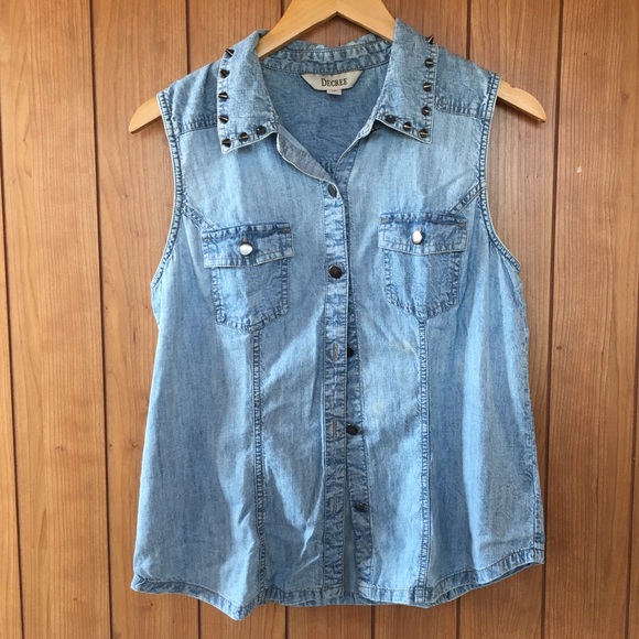 Decree denim button-down vest